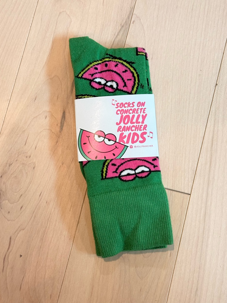 Jolly Rancher  Green Watermelon Crew Socks
